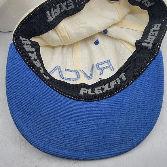 RVCA By PM Tenore L XL White Blue Hat Cap Casual Comfort Lightweight Outdoors - Picture 10 of 10